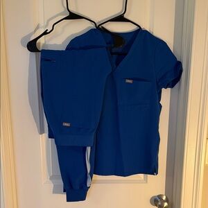 Figs Royal Blue Scrub Set